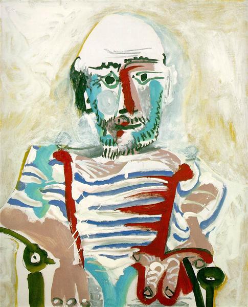 Pablo Picasso Classical Oil Paintings Seated Man Self-Portrait